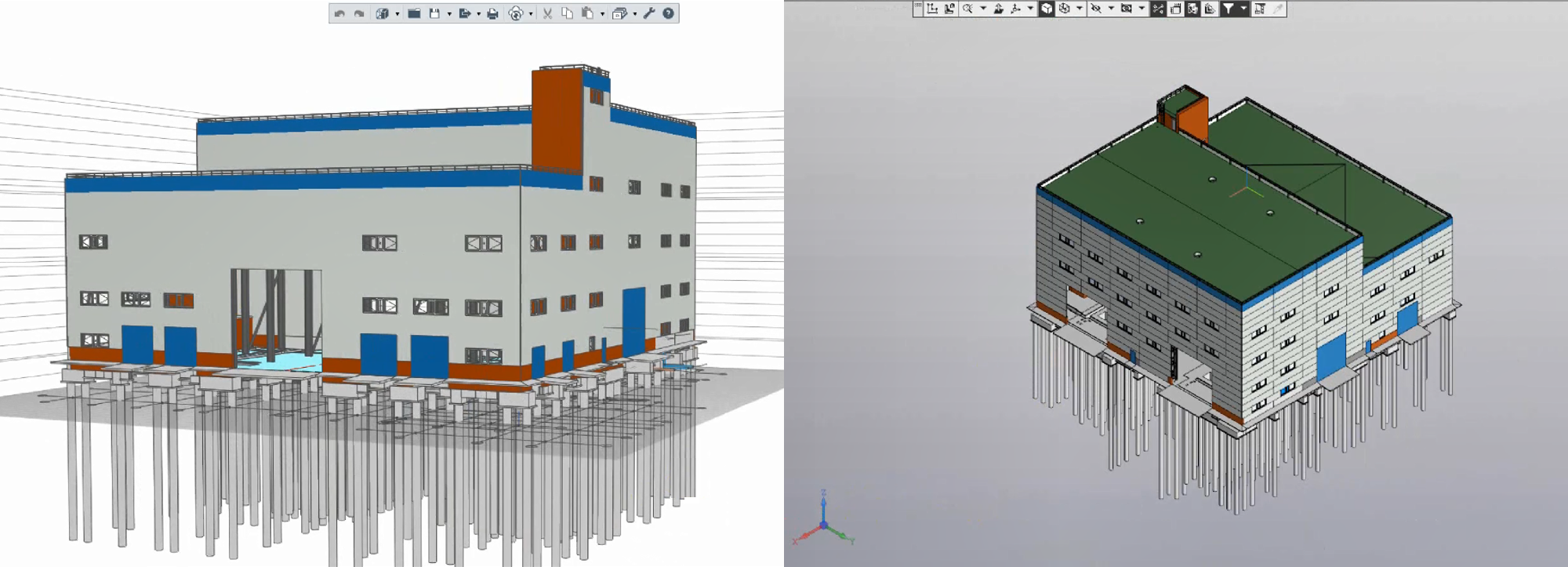 Model of the ventilation plant facility exported to .c3d forma